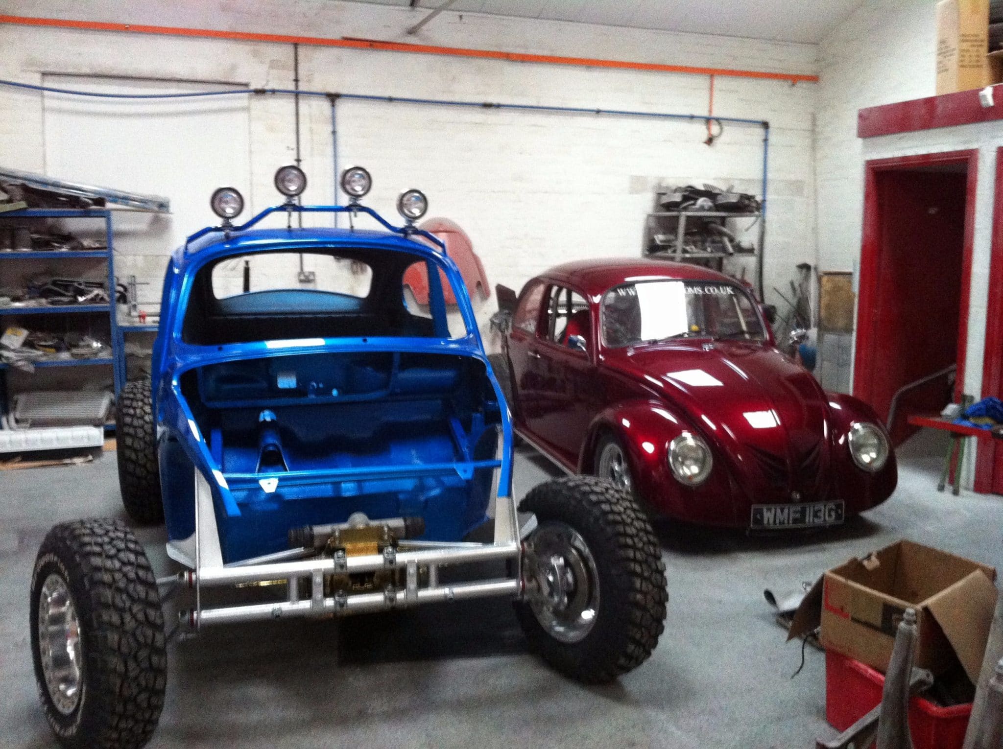 blue Beetle stripped back to frame and tyres