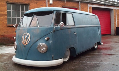 old VW camper van - blue