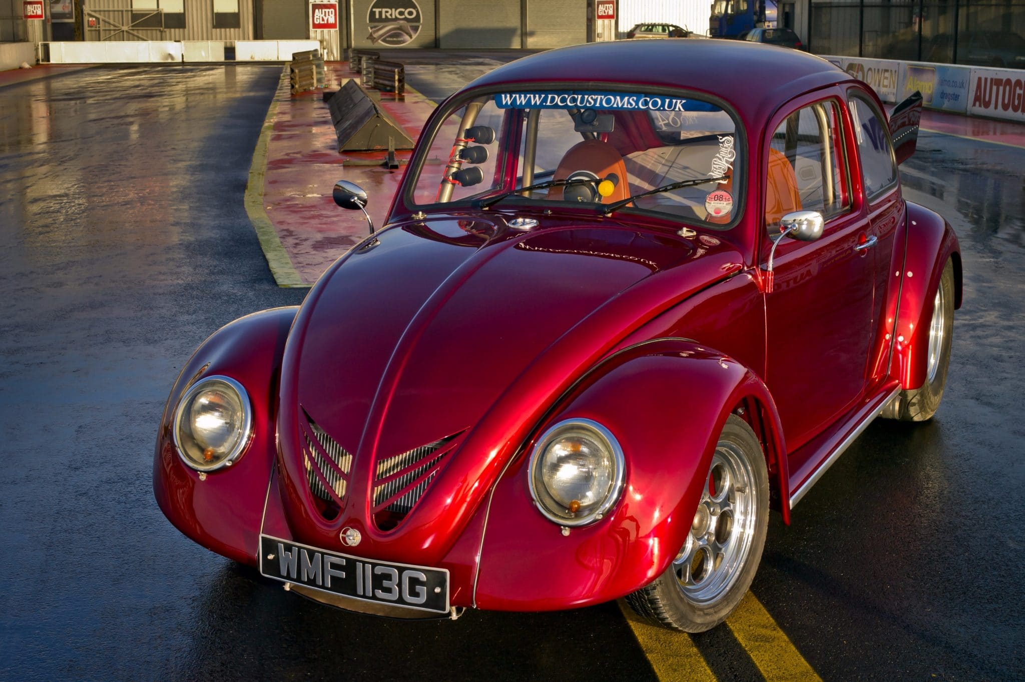 1969_Beetle11 red Beetle restoration on track