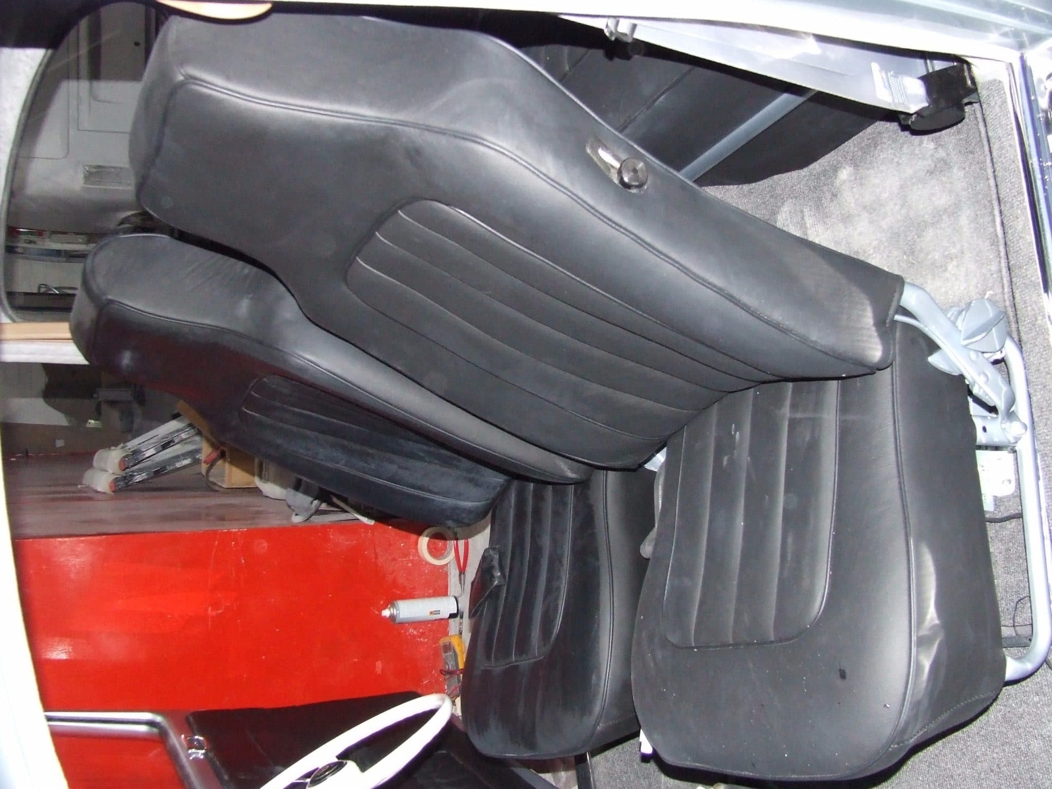 leather seat before restoration