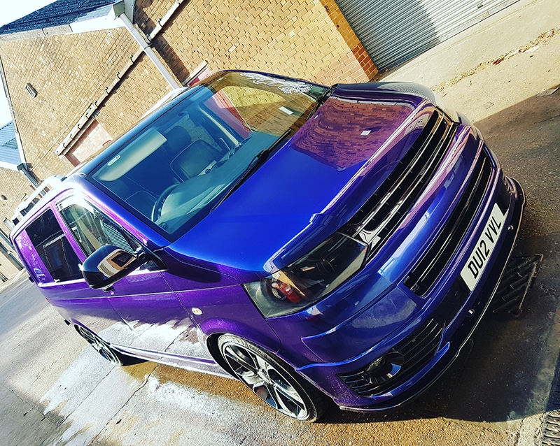 purple and blue ceramic coating